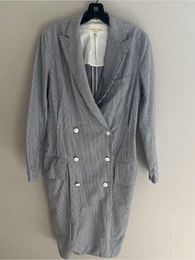 Rag & Bone pinstripes cotton trench